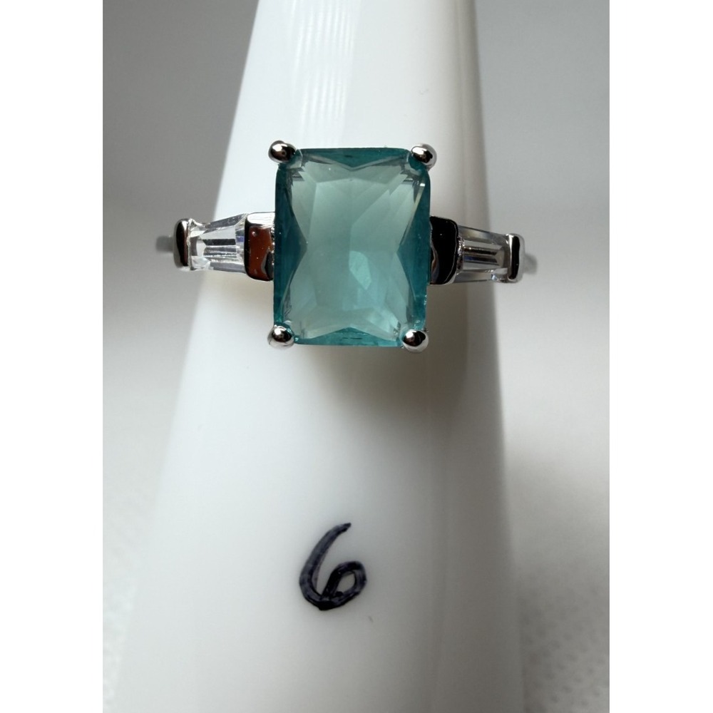Size 6 Bomb Party Retro Ring - RBP3884 Modern Elegance - Seafoam Tourmaline